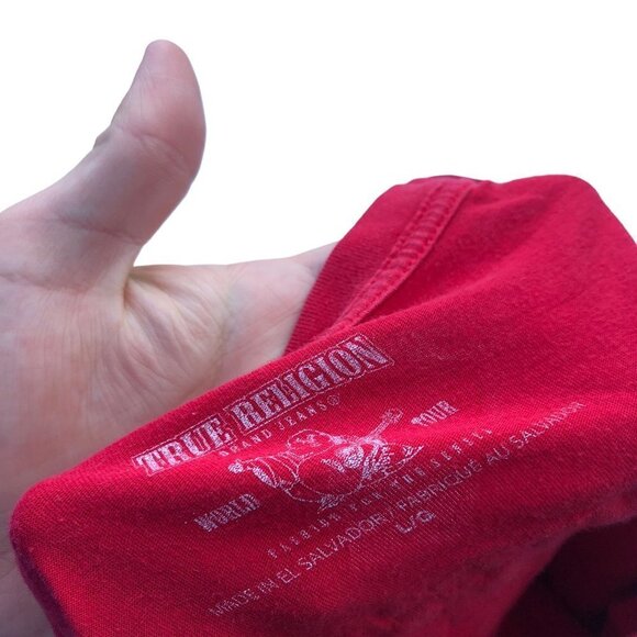 Vintage True Religion Shirt Metallic Buddha Large Pink - Picture 11 of 14